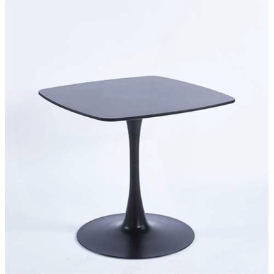 42 Inch Square Dining Table For 4-6 Person, Mid-Century Modern Tulip Table With Sturdy Metal Pedestal Base, Walnut Brown MDF Tabletop, Kitchen & Breakfast Table For Small Space, Apartment, Dining Room