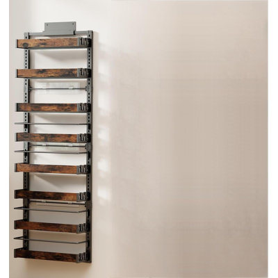 8 Tier Over The Door Pantry Organizer, 2 IN 1 Wall Mount Or Metal Hanging Spice Rack For Pantry Organizers And Storage, Seasoning Shelves，Adjustable Basket With Hooks For Kitchen Cabinet And Closet