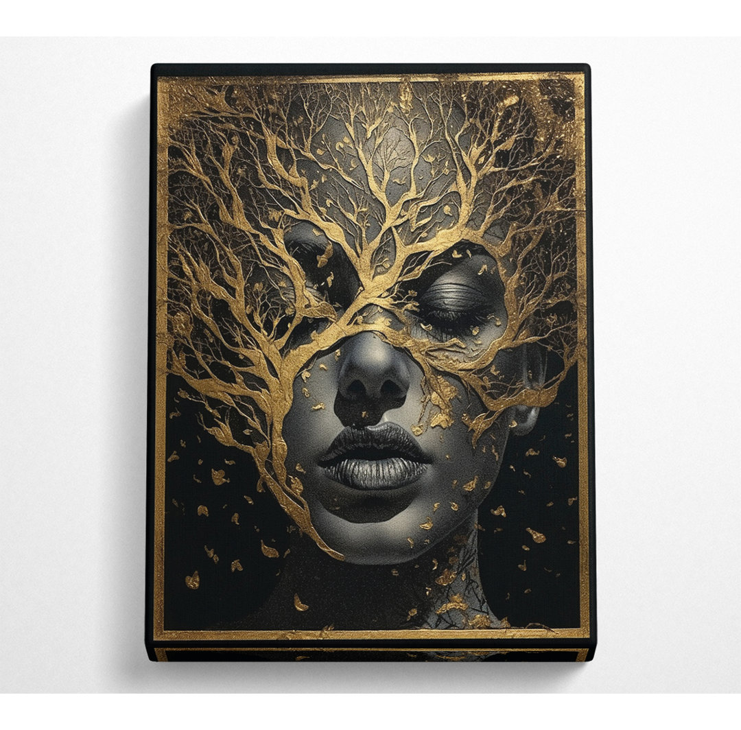 Gold Tree Face - Kunstdrucke auf Leinwand