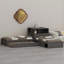 Lit plateforme en L avec armoires de rangement intégrées, bureau intégré, lit gigogne et éclairage à DEL-1996517503