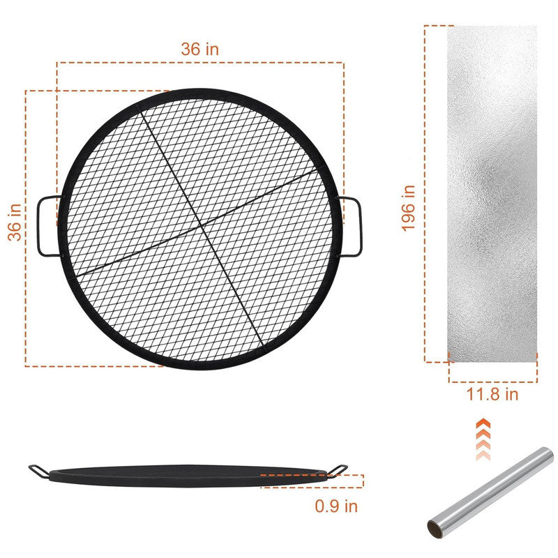 Carbon Steel, 0.9 cm H x 36 cm W x 36 cm D