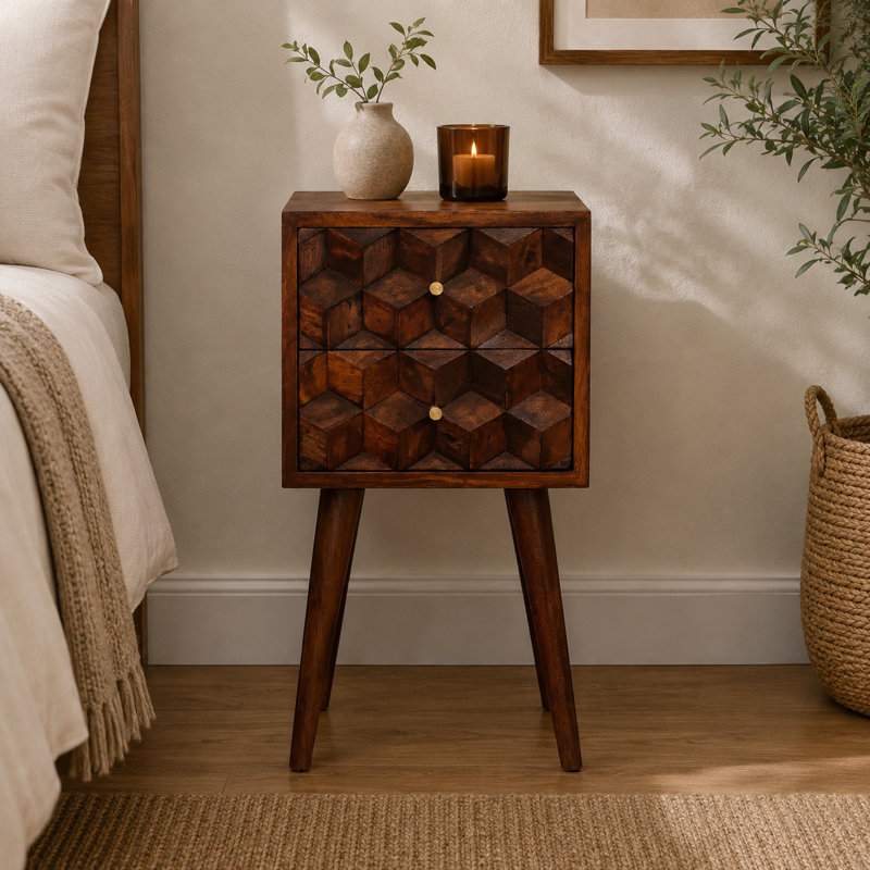 Aramanta 12.2'' W Solid Wood Nightstand