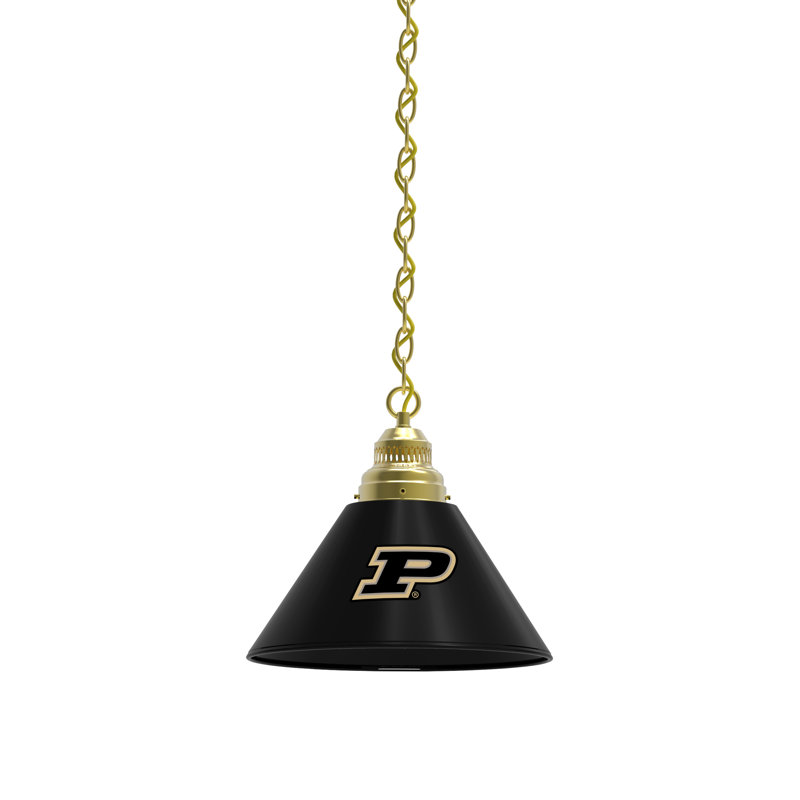 1 - Light Single Pendant, Brass, Purdue Boilermakers