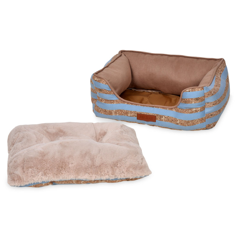 Kathleen Striped Polyester Pet Bed, 20cm H x 61cm W x 51cm D