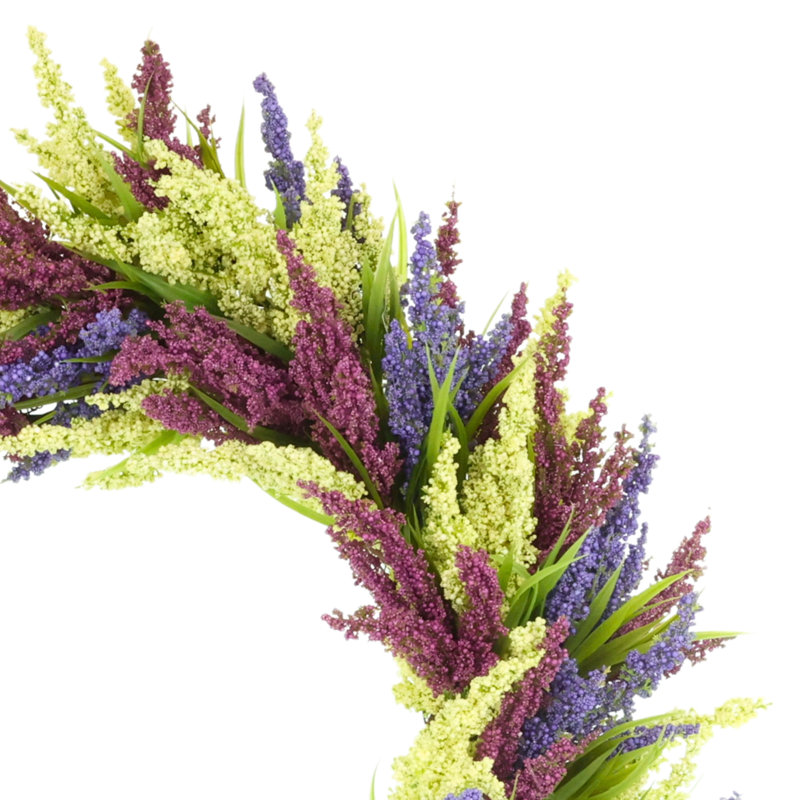 Couronne de bruyère 26 po, Purple;Mauve;Cream