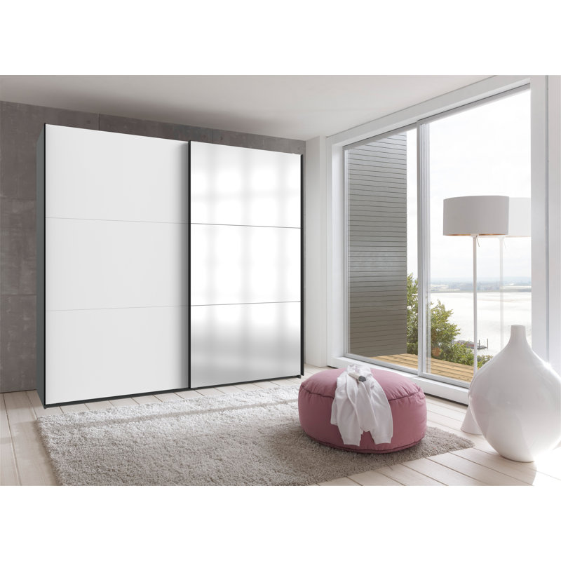 Guardino 2 Door Wardrobe, 216cm H x 250cm W x 65cm D, Plank Oak