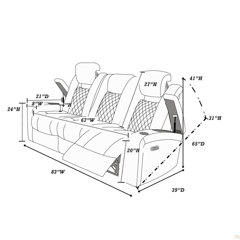 Canapé inclinable électrique 1pc
