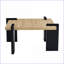 Table basse en bois aggloméré d'aspect bois naturel avec pieds noirs, peu encombrant Assemblage facile