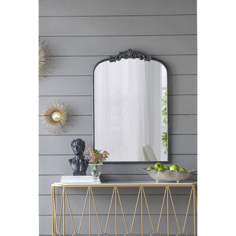 Miroir d'appoint mural Emmeline, Noir, 36 po x 24 po