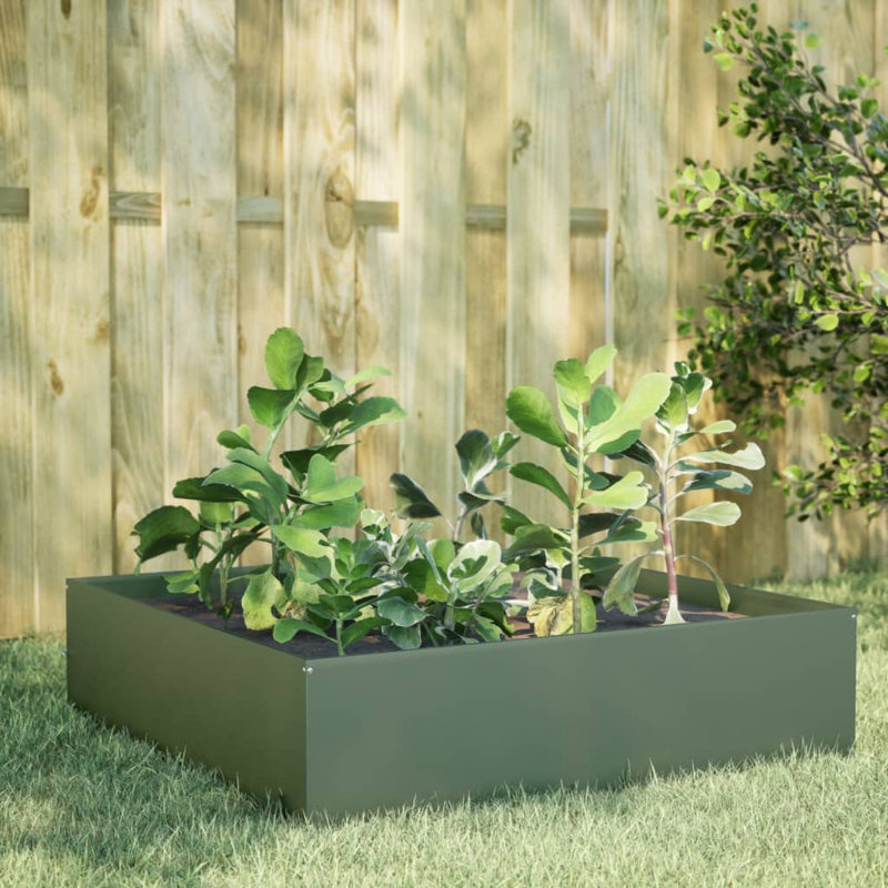 Aryonna Planter Box, Olive Green, 9.84" H x 39.37" W x 39.37" D