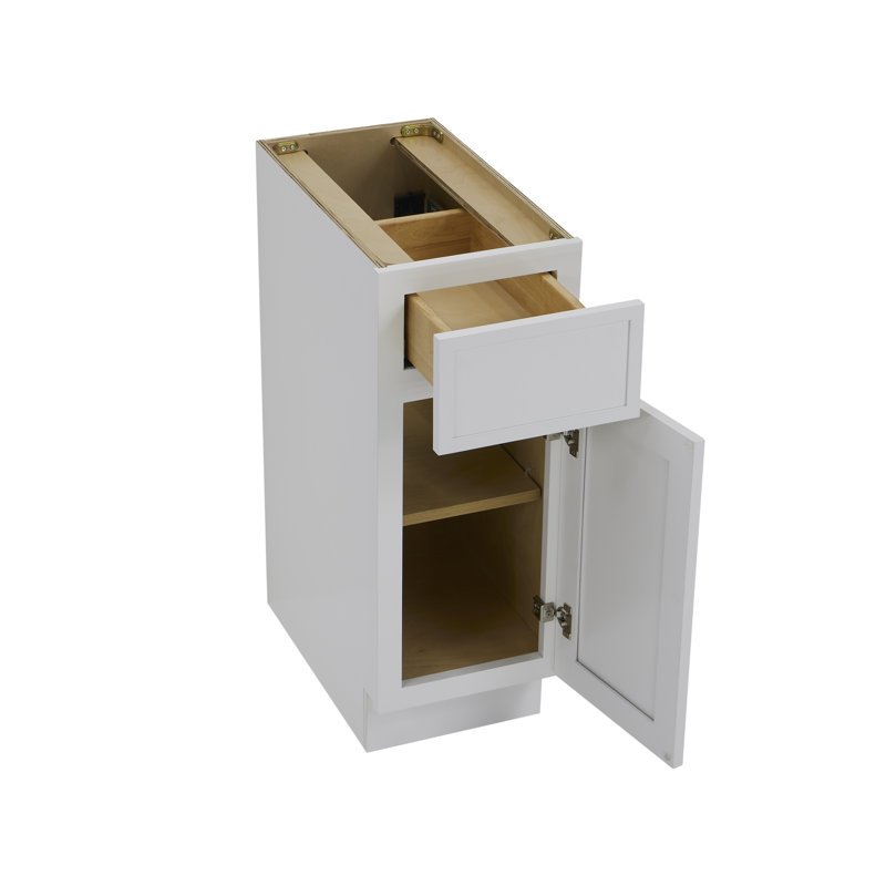 12" W Birch Plywood Freestanding Single Base Storage Cabinet, White