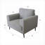 Fauteuil d'appoint rembourré en tissu gris neutre pour salon