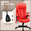 Chaise de bureau de massage à haut dossier avec 6 points de vibration et fauteuil chauffant inclinable en cuir PU pour un confort et un soutien ultimes