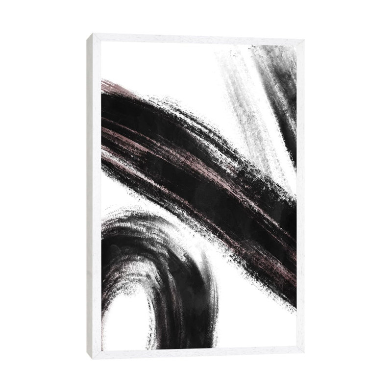 Strokes III by On Rei - Painting on Canvas, 66.04cm H x 45.72cm W x 3.81cm D, White Framed