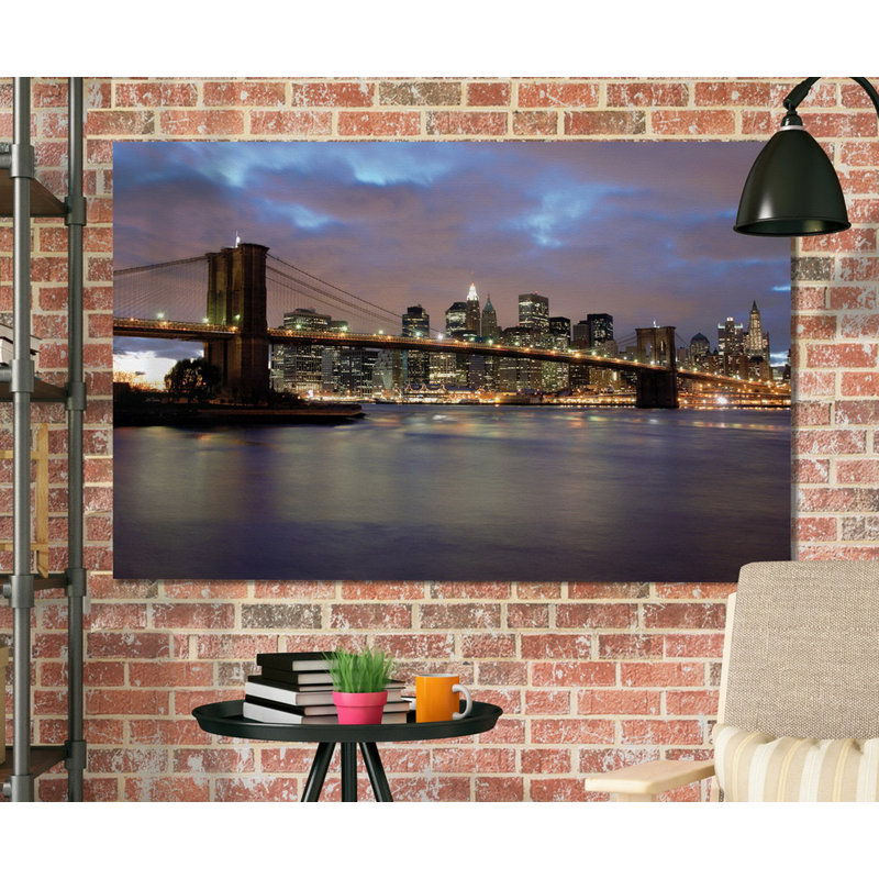 " Night View From Fulton Ferry ", 32" H x 48" W x 1.5" D, Wrapped Canvas