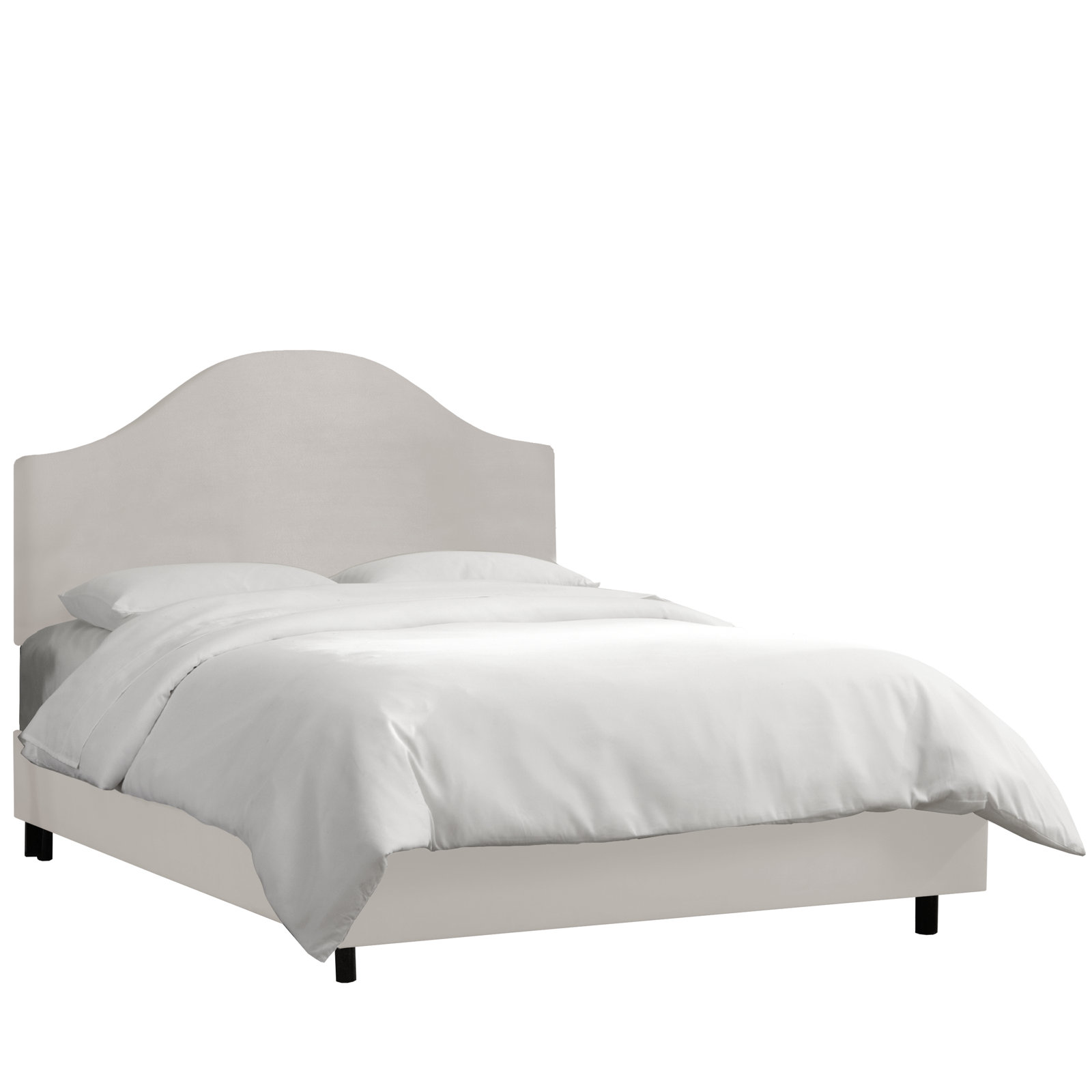 Morris Upholstered Standard Bed, Full, Mystere Dove Performance Velvet