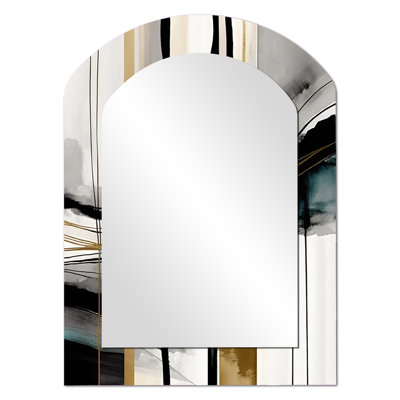 «Abstract Transitional Modern Shapes II», miroir mural décoratif à formes abstraites en arc