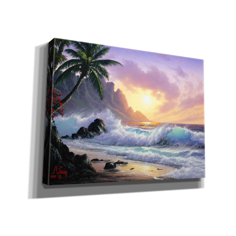 «Sunrise Waves» par Anthony Casay, reproduction sur toile sans cadre, L 16 po x H 12 po