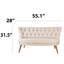 Élégant canapé 2 places, couleur crème, structure en bois massif, 31,5 po x 31,5 po x 27,9 po | 100% polyester, 32 mousses en mousse pour plus de confort | Conception facile à nettoyer et élégante pour les espaces modernes et traditionnels-1613904201
