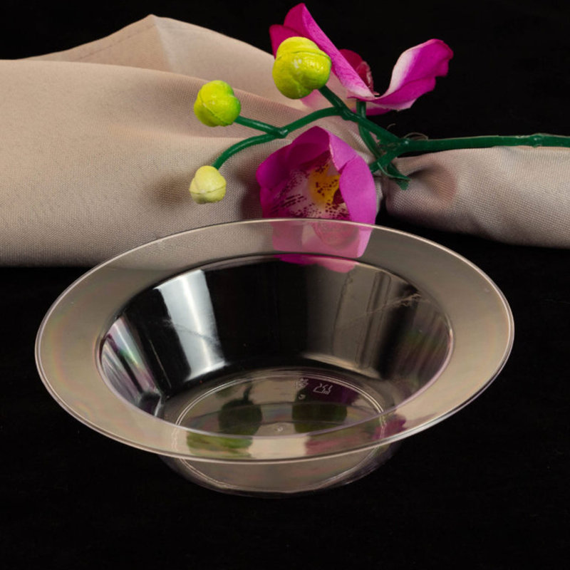 Assiettes en plastique transparentes rondes 10,25 pouces Ecoqualité Collection Mod 70 invités