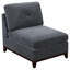 6Pc Modulaire Gris cendré - Style classique avec dossier et grand coussin en chenille