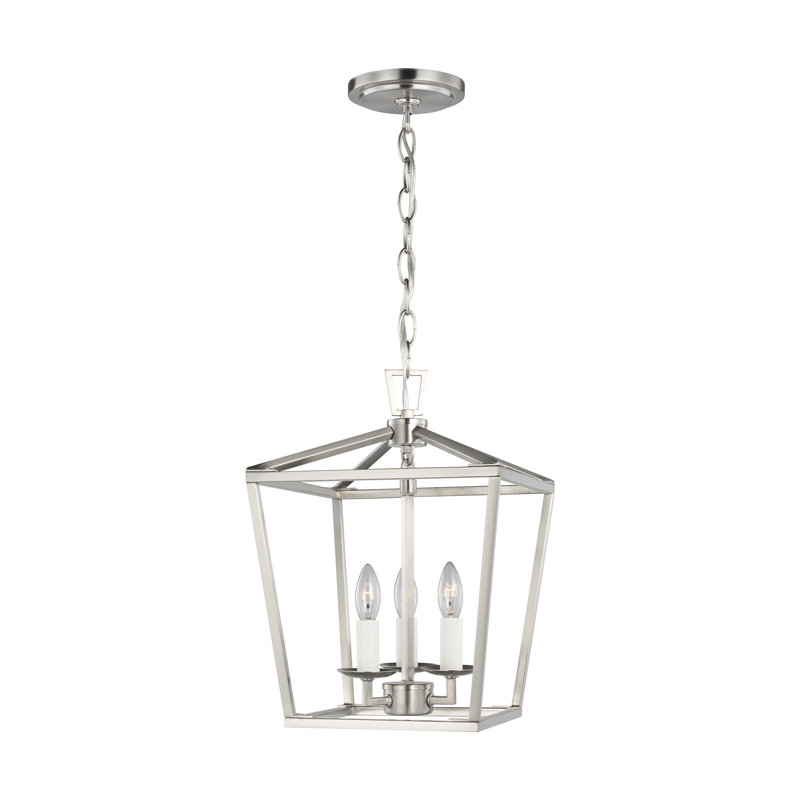 Three Light Mini Lantern, Brushed Nickel
