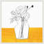 «Minimalist Floral Vase on Yellow Table» par Teju Reval, reproduction d'art sur toile encadrée