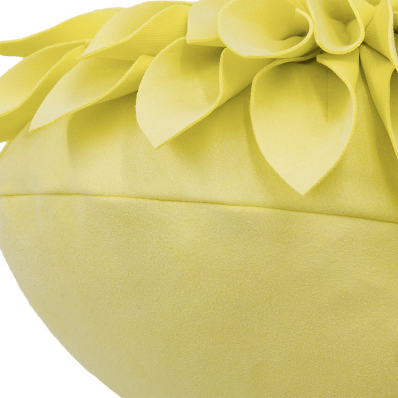  Housse et insert de coussin décoratif en tournesol Appliqued, Carré 12 po, Jaune vif - Suède uni