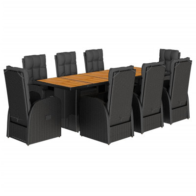  Garden Dining Set Black