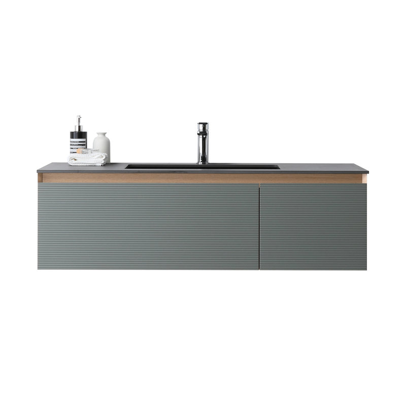 Ensemble de meuble-lavabo simple mural Diella, Vert sauge