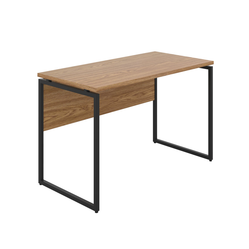 Bouton Metal Base Desk Shell, Black, Dark Walnut