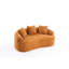 Double canapé orange, tissu Scratch pour utilisation à long terme avec mousse à mémoire de forme, capacité de 300 lb, 2 personnes, bureau, appartement