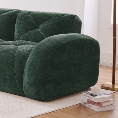 Ensemble de causeuse moderne à siège profond en velours 2PCS moderne avec éponge haute densité 32D