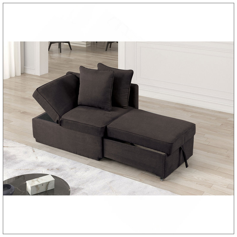 Chaise convertible polyvalente pour différents espaces avec coussins d'appui-tête réglables, Gris