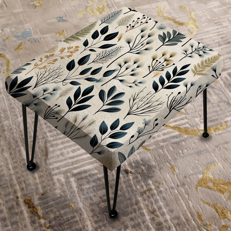 Monochrome Botany II - Plants Rectangle Ottoman
