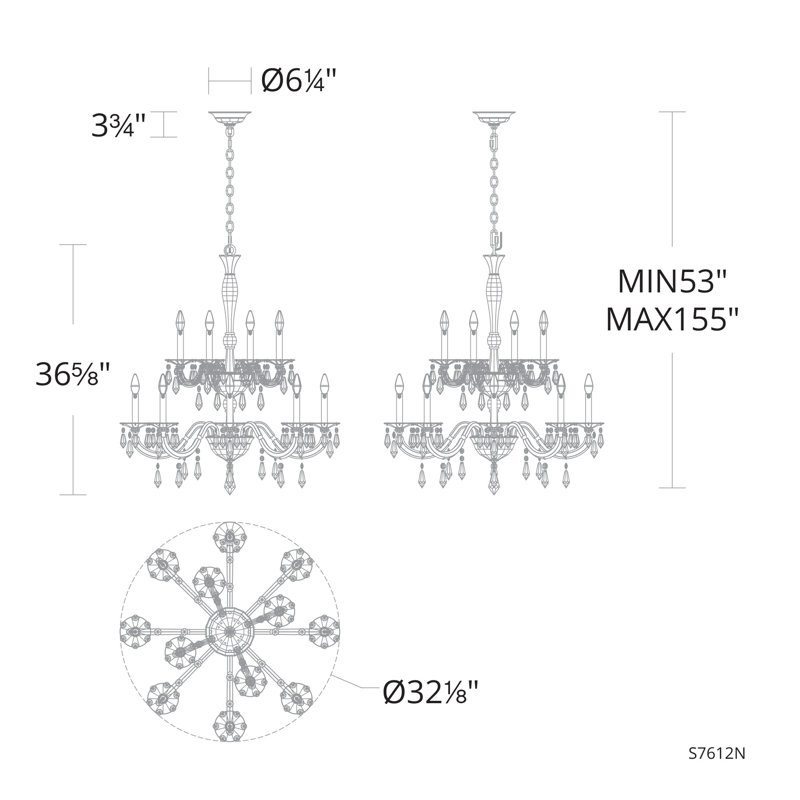 Napoli 12 - Light Chandelier, Antique Silver