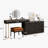 Glass countertop vanity set with built-in outlet, stool included, extra storage space, very easy to assemble-301125282