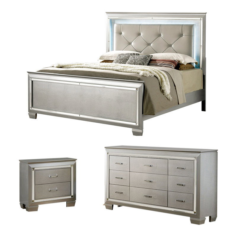 Ensemble de chambre à coucher configurable avec lit plateforme Sheppard