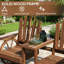 Stable Patio Bench,2-Seat Wooden Garden Bench