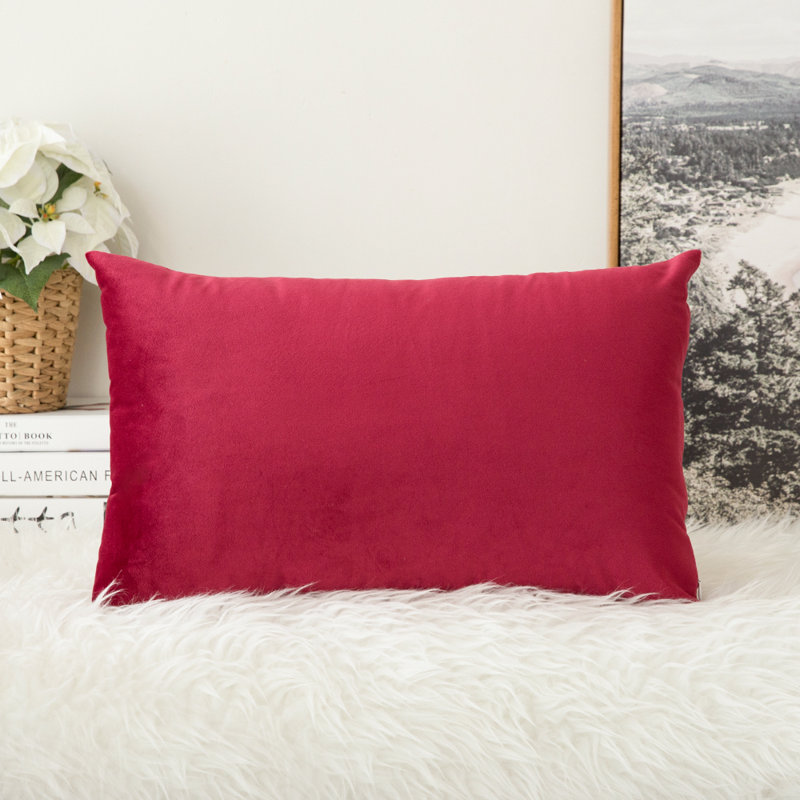 Payson lumbar pillow cover, Wine Red, 14" H x 20" W