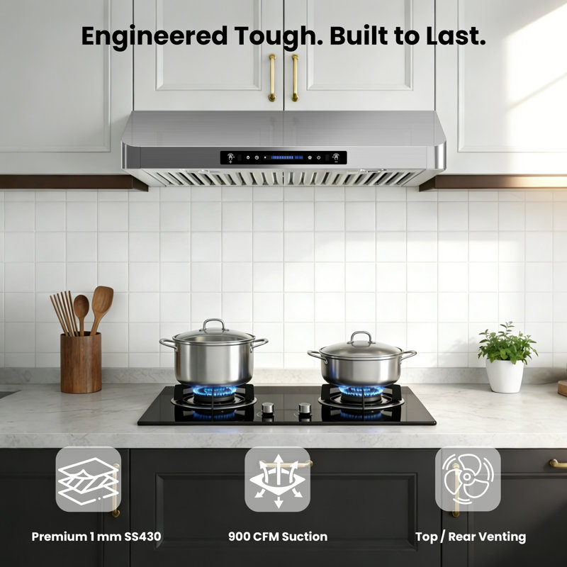 36" 600 CFM Ducted Under Cabint Range Hood in Stainless Steel with 10-Year Warranty, 3-Way Venting and Gesture Control, 36"