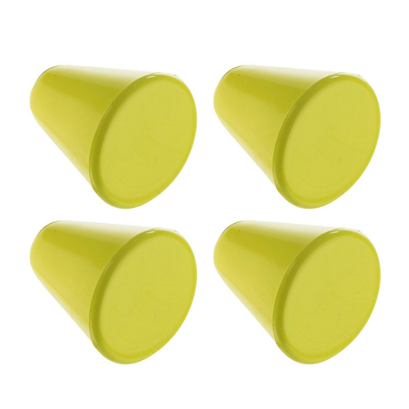 Plastic, Wood And Metal Handles & Knobs Green Cone Knob X4, Green