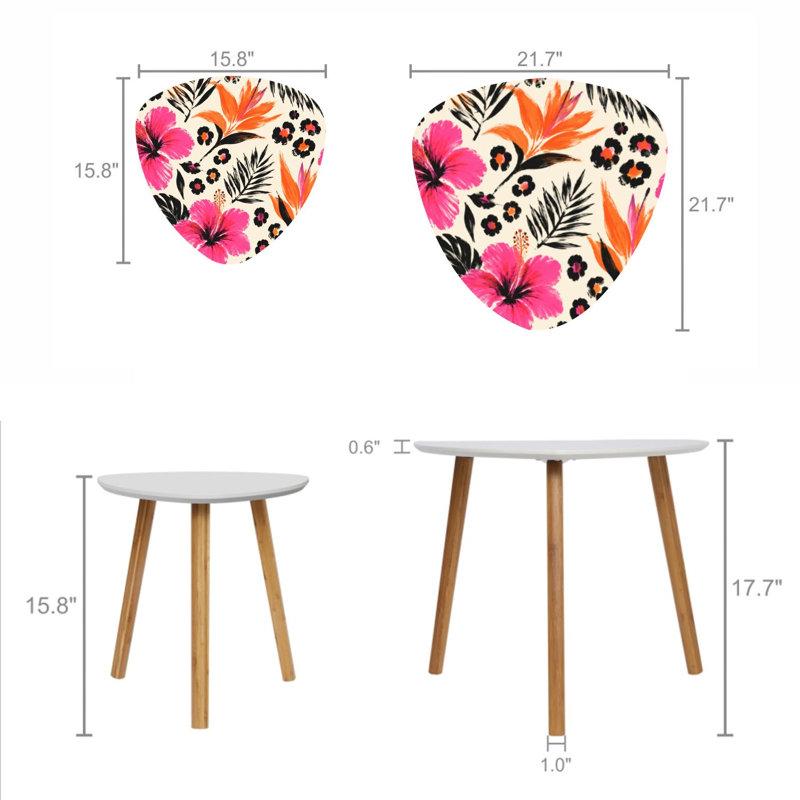 Ensemble de 2 tables basses gigognes Triangle