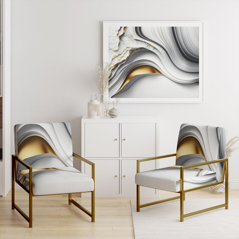 Cuscute - Fauteuil rembourré en marbre, Doré
