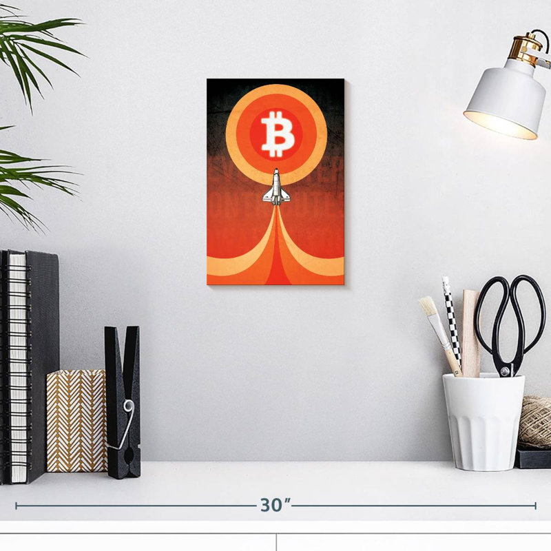 Oberle Bitcoin To The Moon, 12" H x 8" W