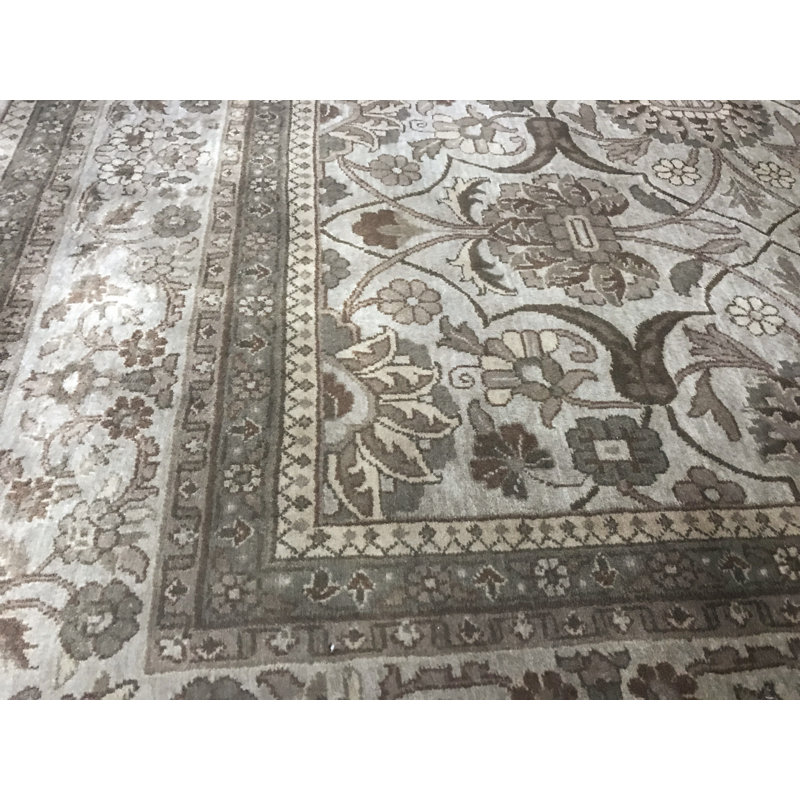Marquis Wool Oriental Area Rug in Brown/Beige, Rectangle 6'2" x 9'