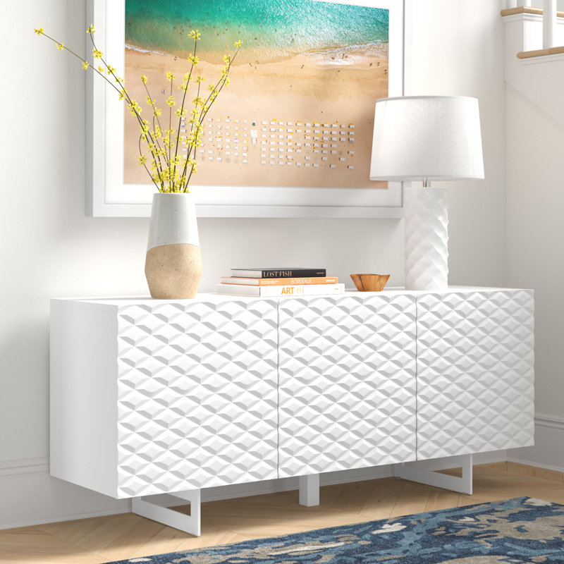Feehley 165cm Sideboard, White/White