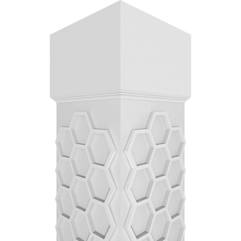 Colonne carrée Westmore Craftsman Classic non effilée avec base standard et base standard, H 96 po x l 7,625 po x P 7,625 po
