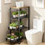 Chariot de rangement roulant à 4 niveaux avec tiroirs coulissants, organisateur utilitaire en métal avec roues verrouillables et plateau en bois pour la salle de lavage, la cuisine, la salle de bain et le bureau