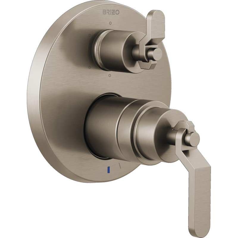 Litze® Rook Shower Integrated Valve with Handles, Industrial Lever, Luxe Nickel